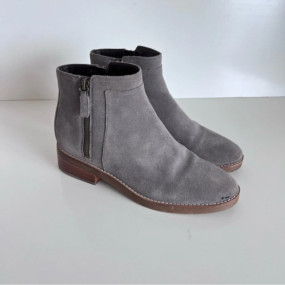 Cole‎ Haan Women's Rene Suede Ankle Booties Stormcloud Gray